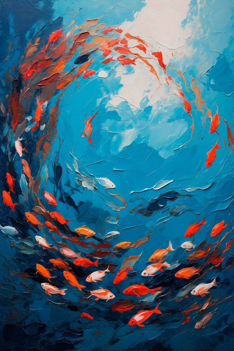 Ronde de poissons — motif complet