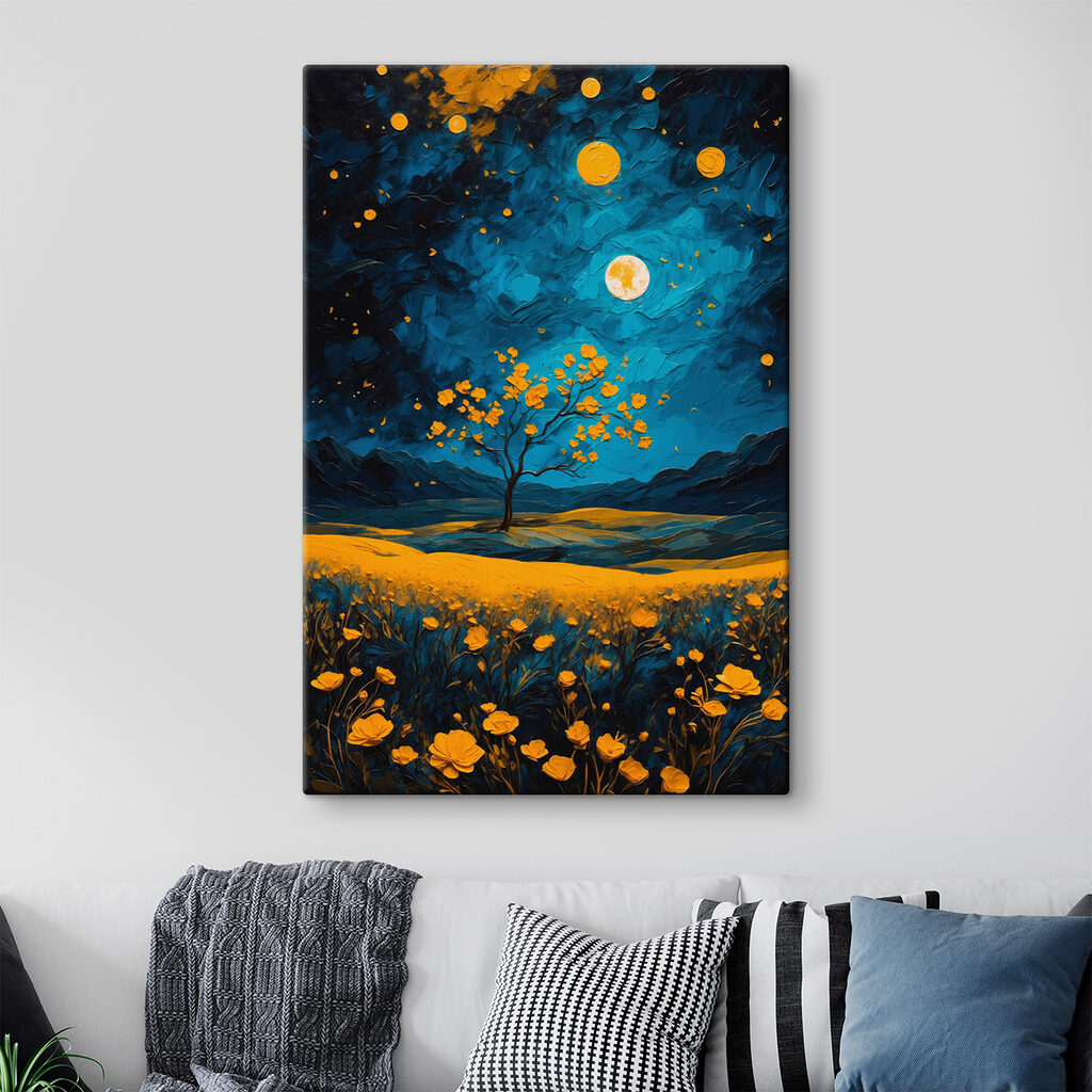 Fleurs dorées et lunes — intérieur 3
