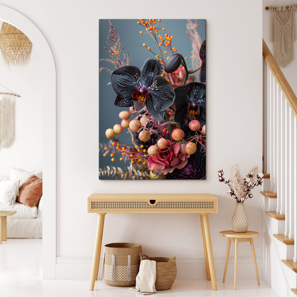 Orchidée noire et baies — intérieur 1