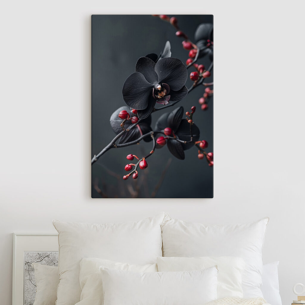 Orchidées noires sur rameau — intérieur 2