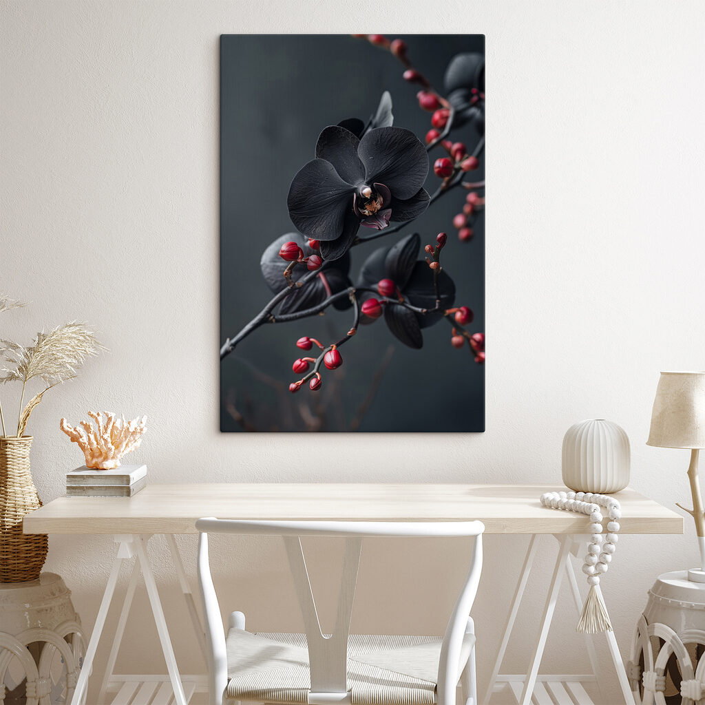 Orchidées noires sur rameau — intérieur 1