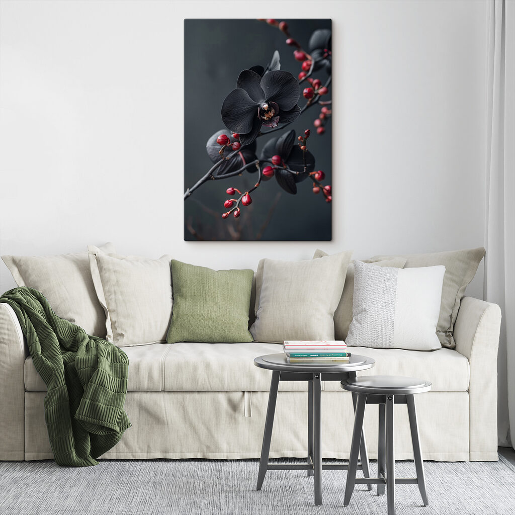 Orchidées noires sur rameau — intérieur 3