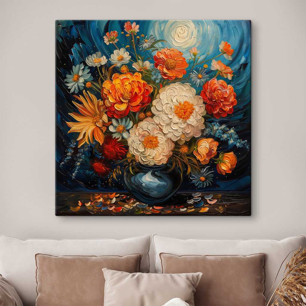 Bouquet aux tourbillons bleus — intérieur 1