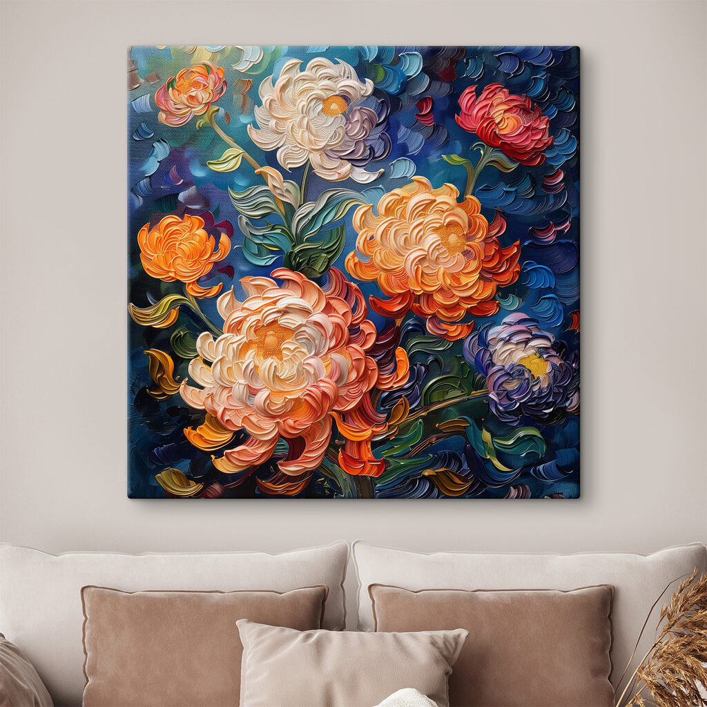 Fleurs en touches épaisses — intérieur 2