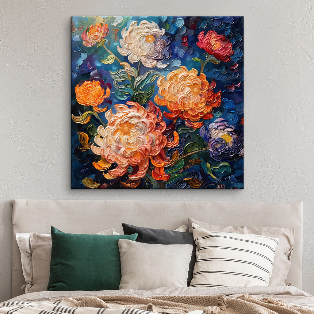 Fleurs en touches épaisses — intérieur 3
