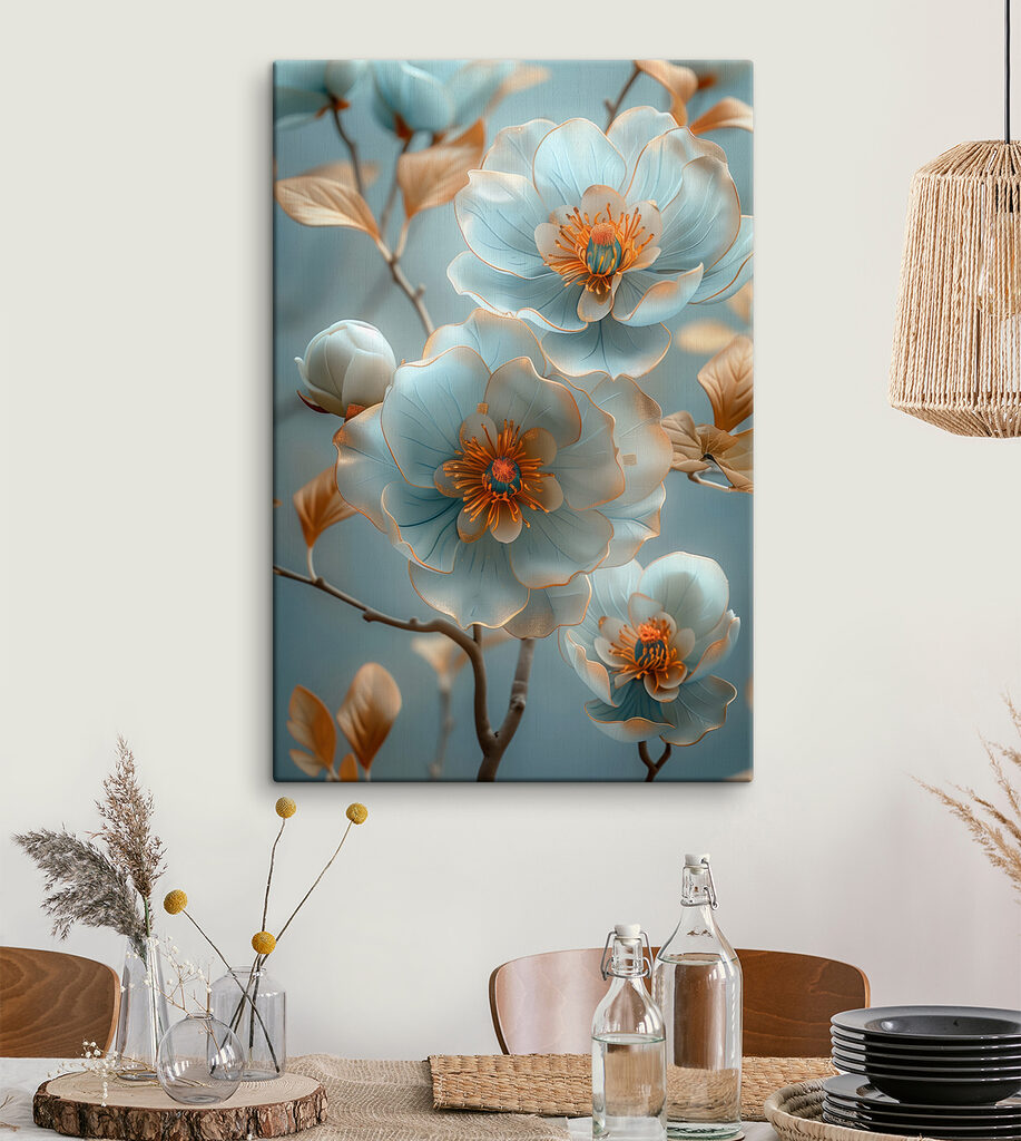 Fleurs bleues, branches dorées — intérieur 3