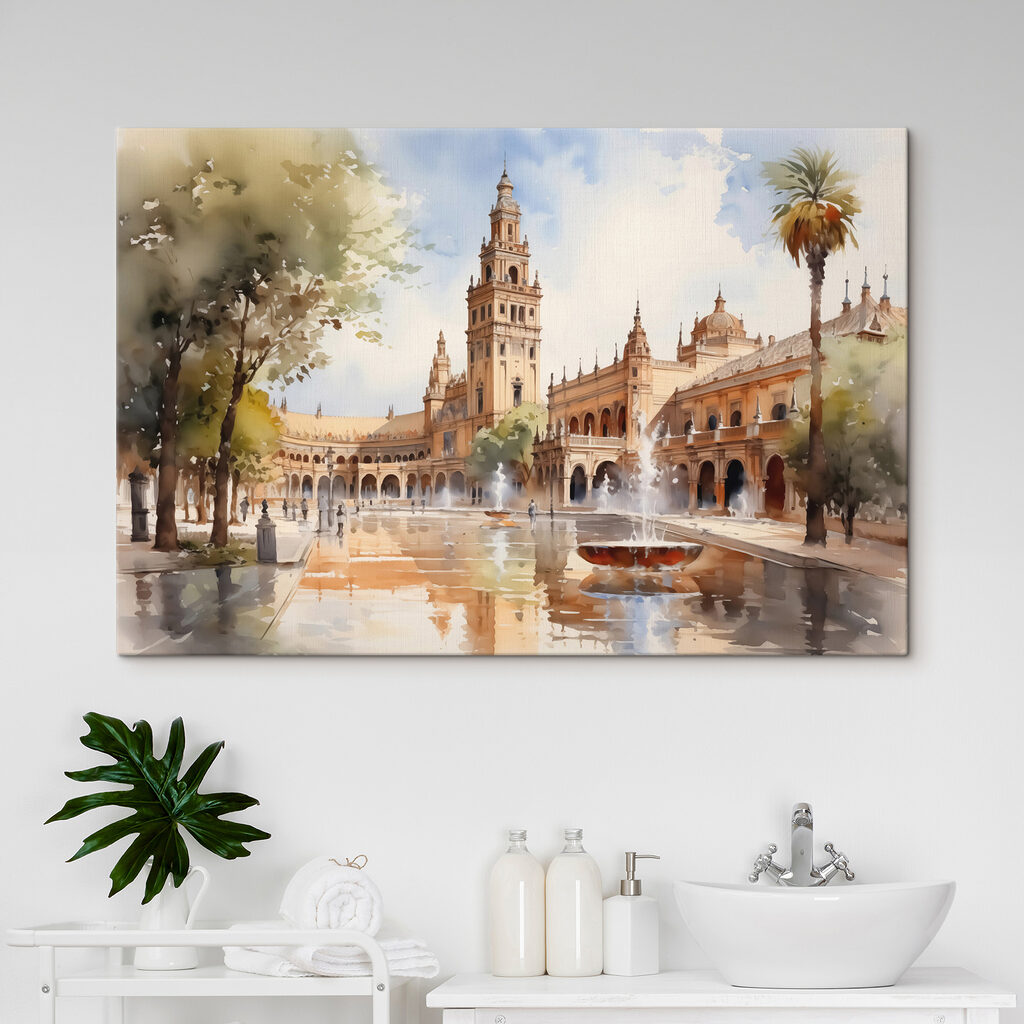 Séville à l’aquarelle légère dans un intérieur