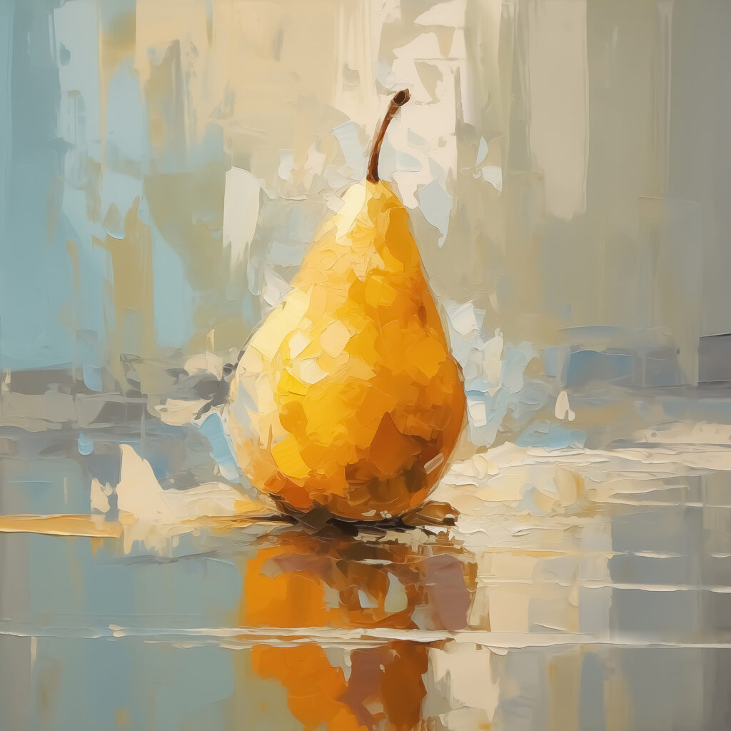Poire jaune au reflet — motif complet