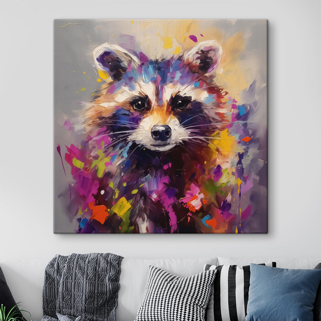 Raton laveur, touches violettes — intérieur 1