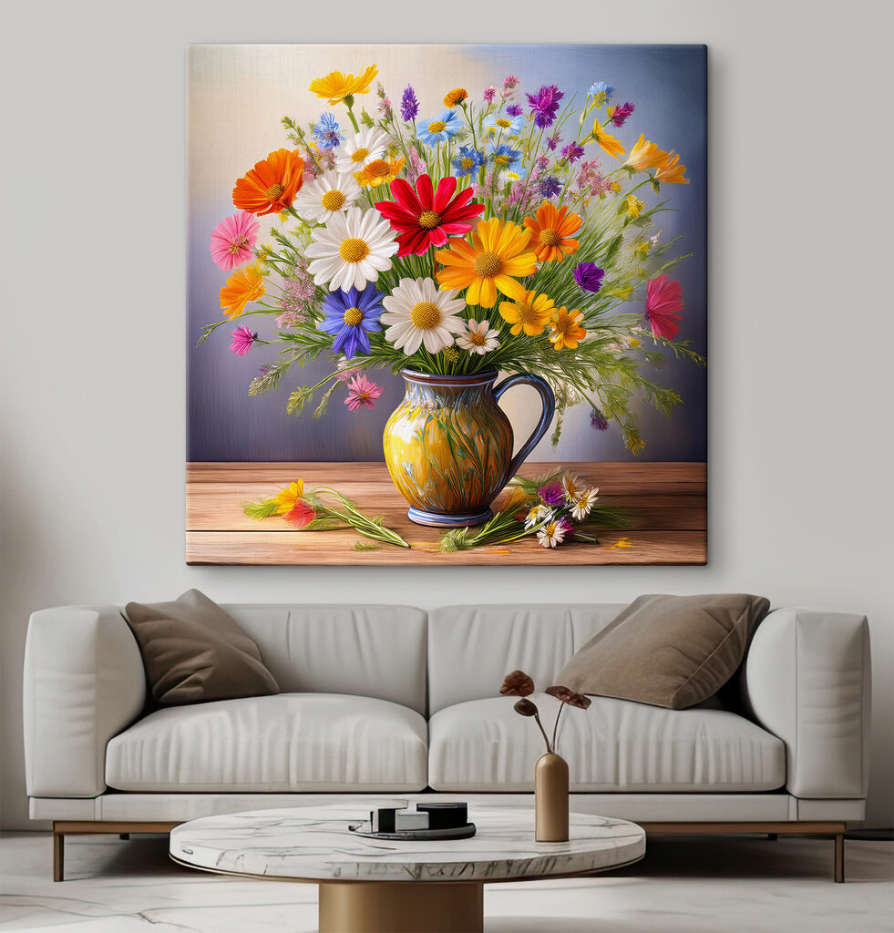 Bouquet d’été au pichet — intérieur 1
