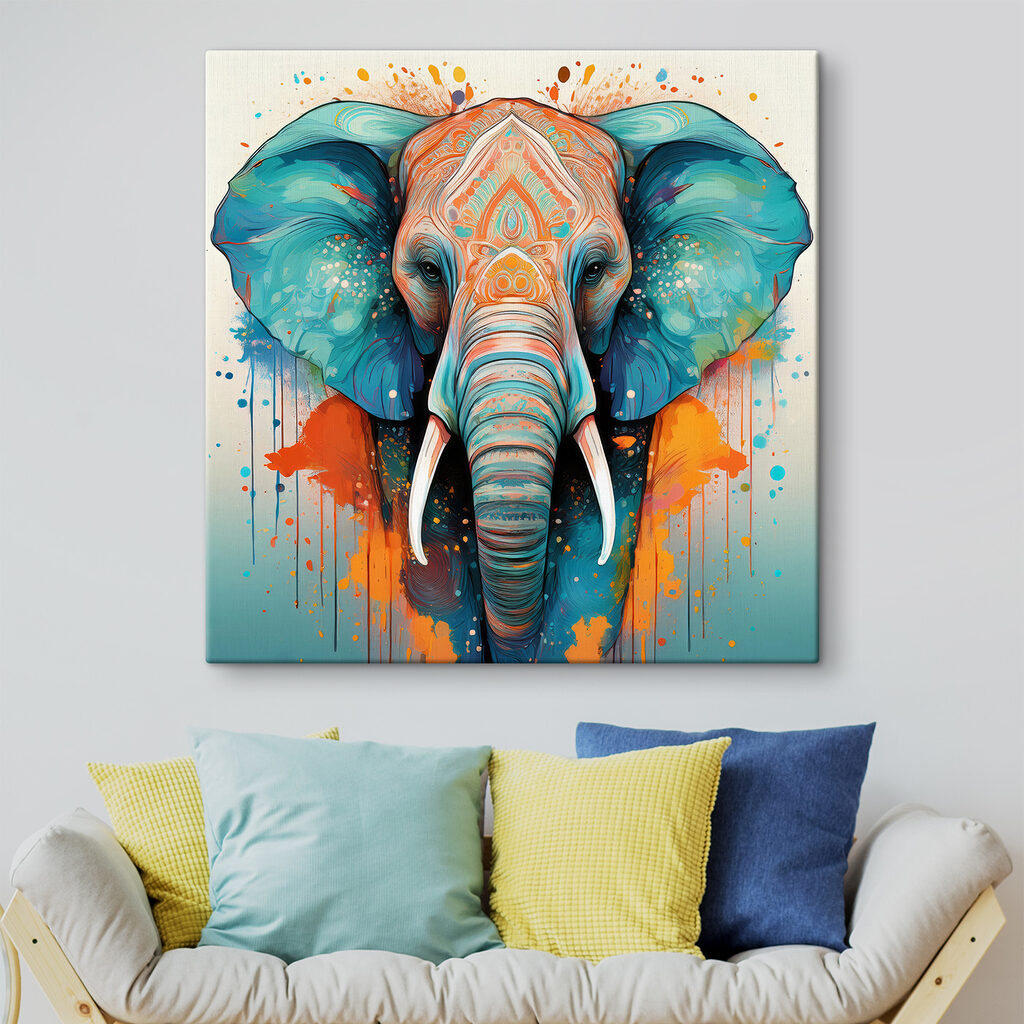 Éléphant aux fines arabesques — intérieur 1