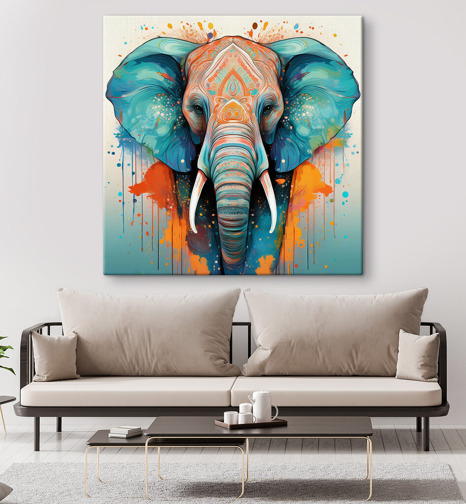 Éléphant aux fines arabesques — intérieur 2