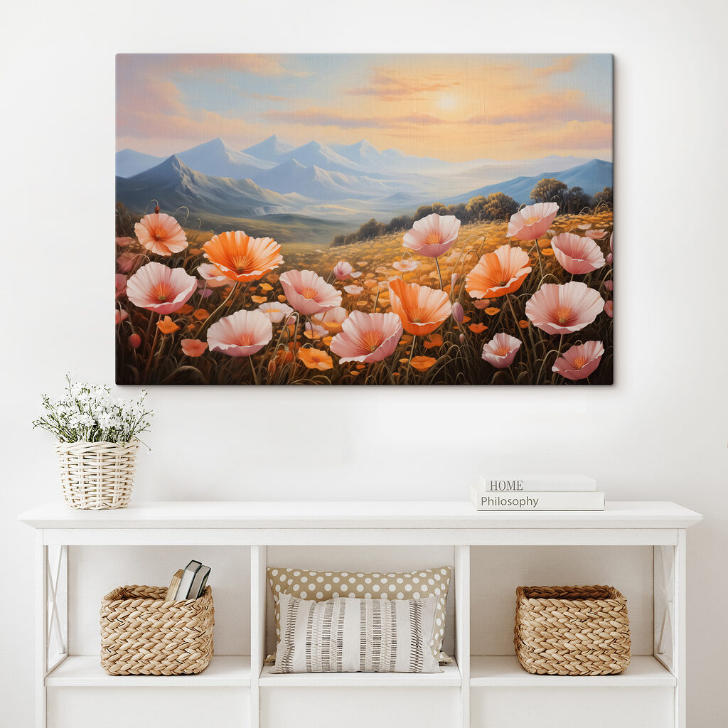 Fleurs roses et montagnes — intérieur 2