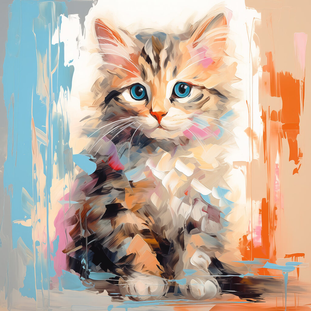 Chaton en éclats clairs — motif complet