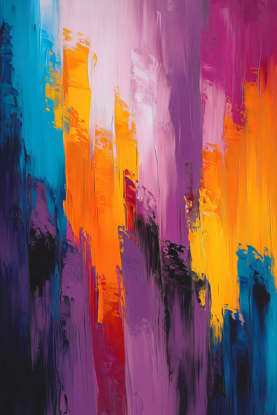 Bandes violettes et orange — motif complet
