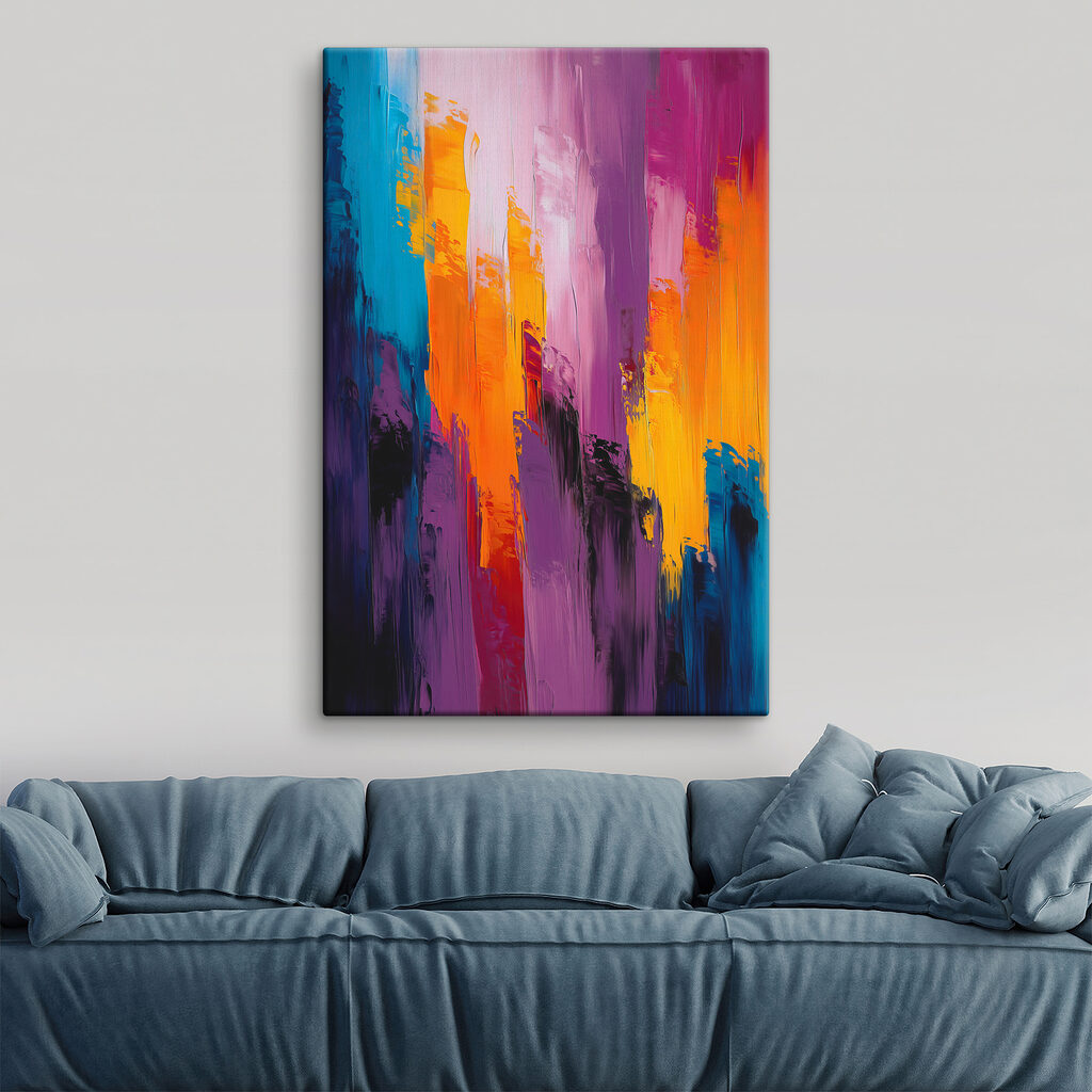 Bandes violettes et orange — intérieur 2