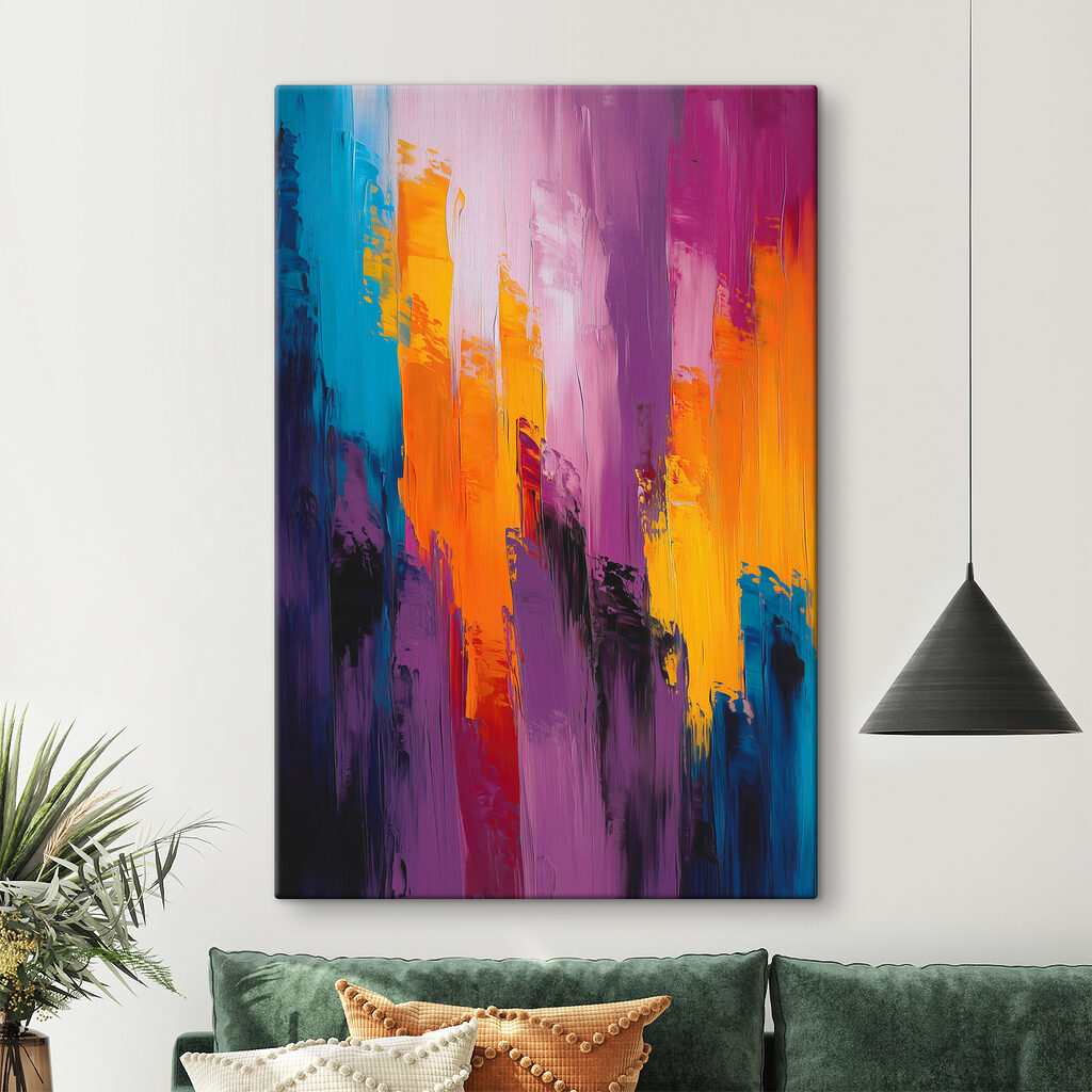 Bandes violettes et orange — intérieur 1