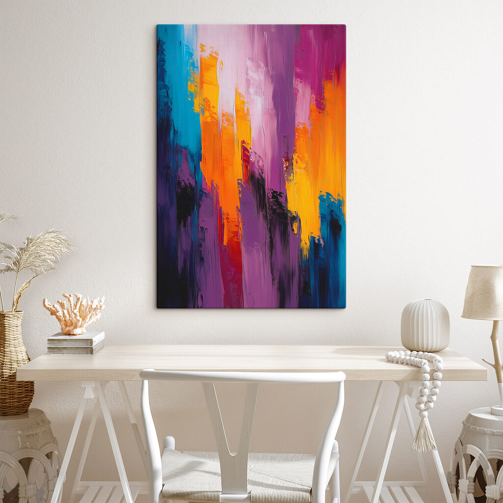 Bandes violettes et orange — intérieur 3