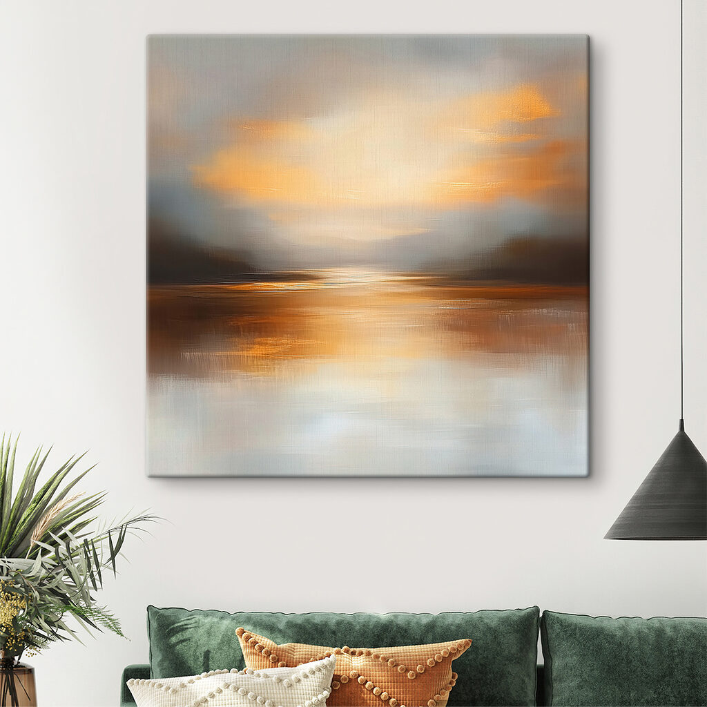 Soir doré, reflet voilé dans un intérieur