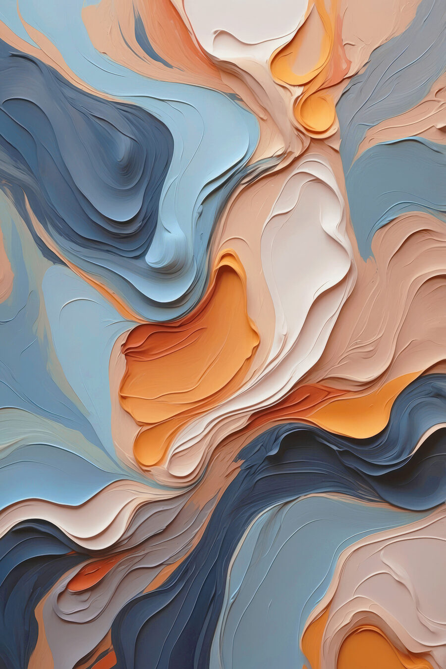 Strates pastel, bleu profond — motif complet