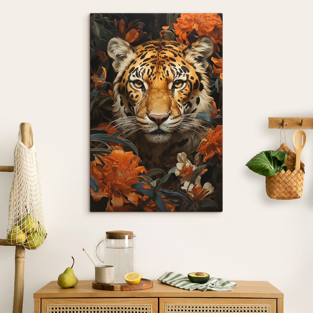 Tigre parmi les fleurs — intérieur 1