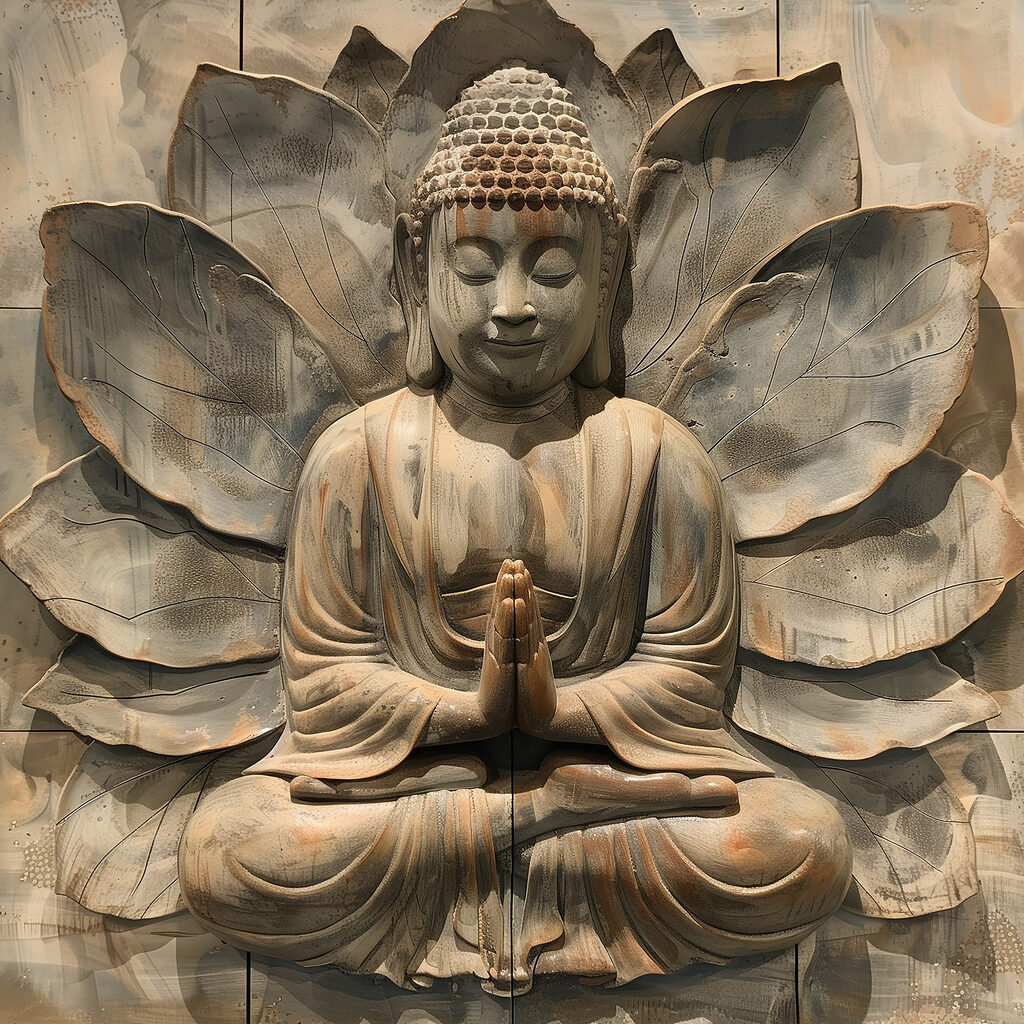 Bouddha devant le lotus — motif complet