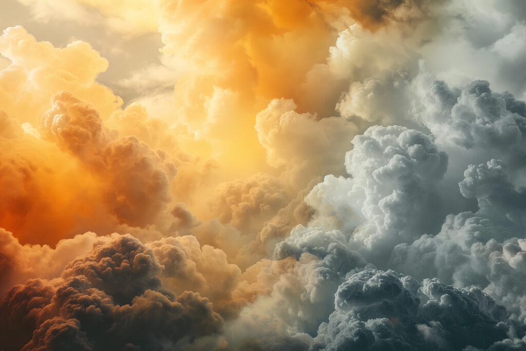 Soleil perçant les nuages — motif complet