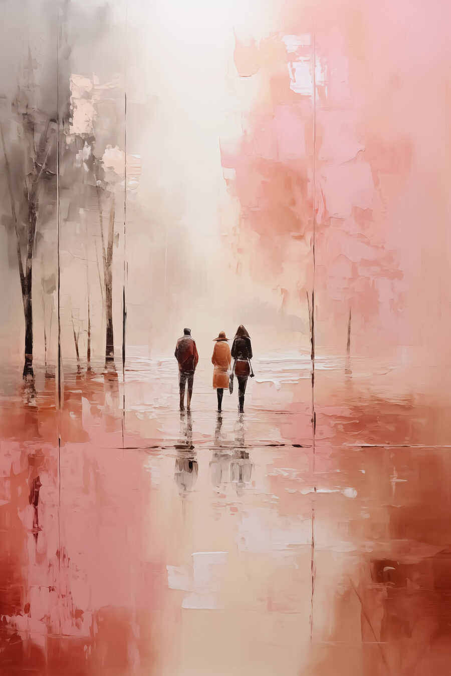 Promenade en rose — motif complet