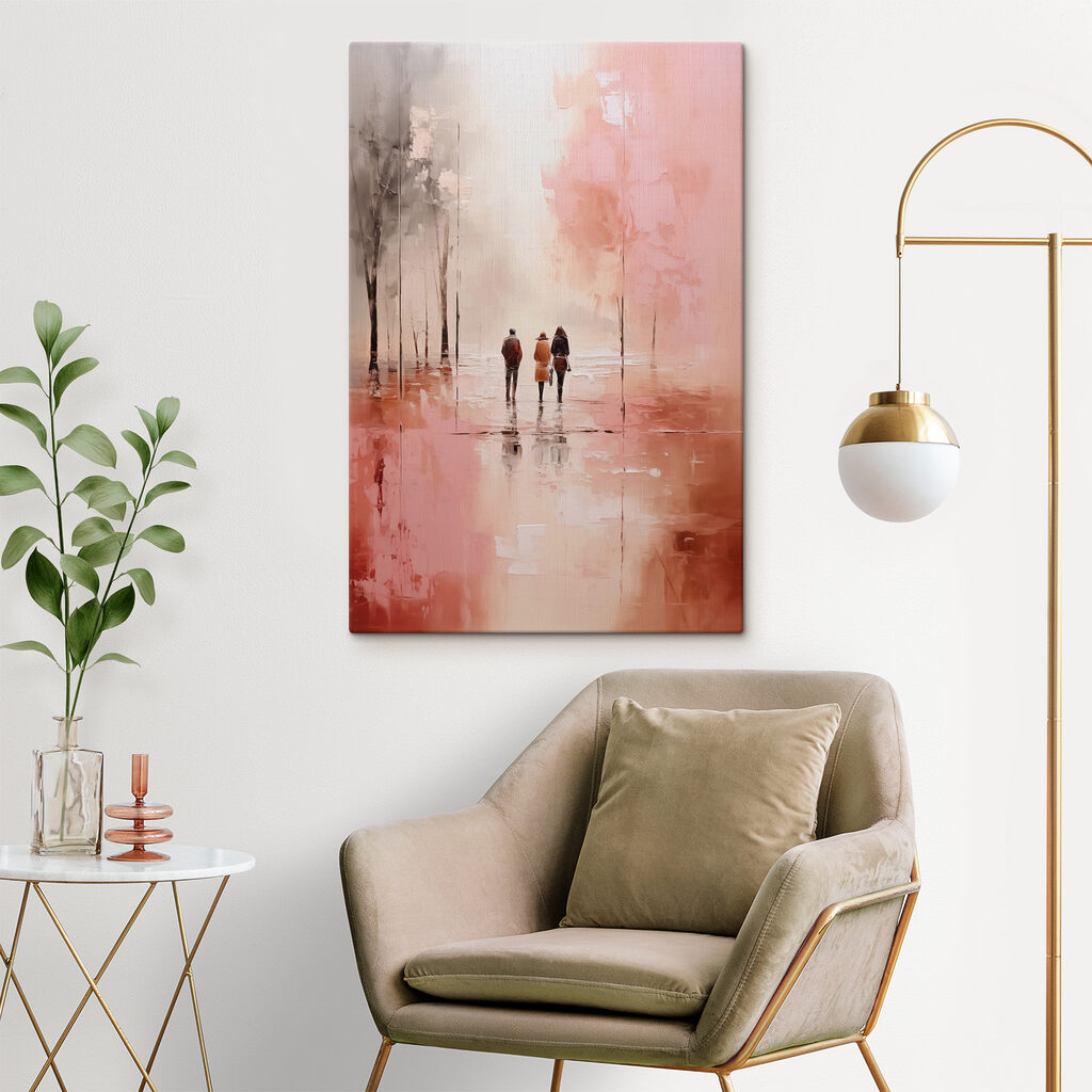 Promenade en rose dans un intérieur