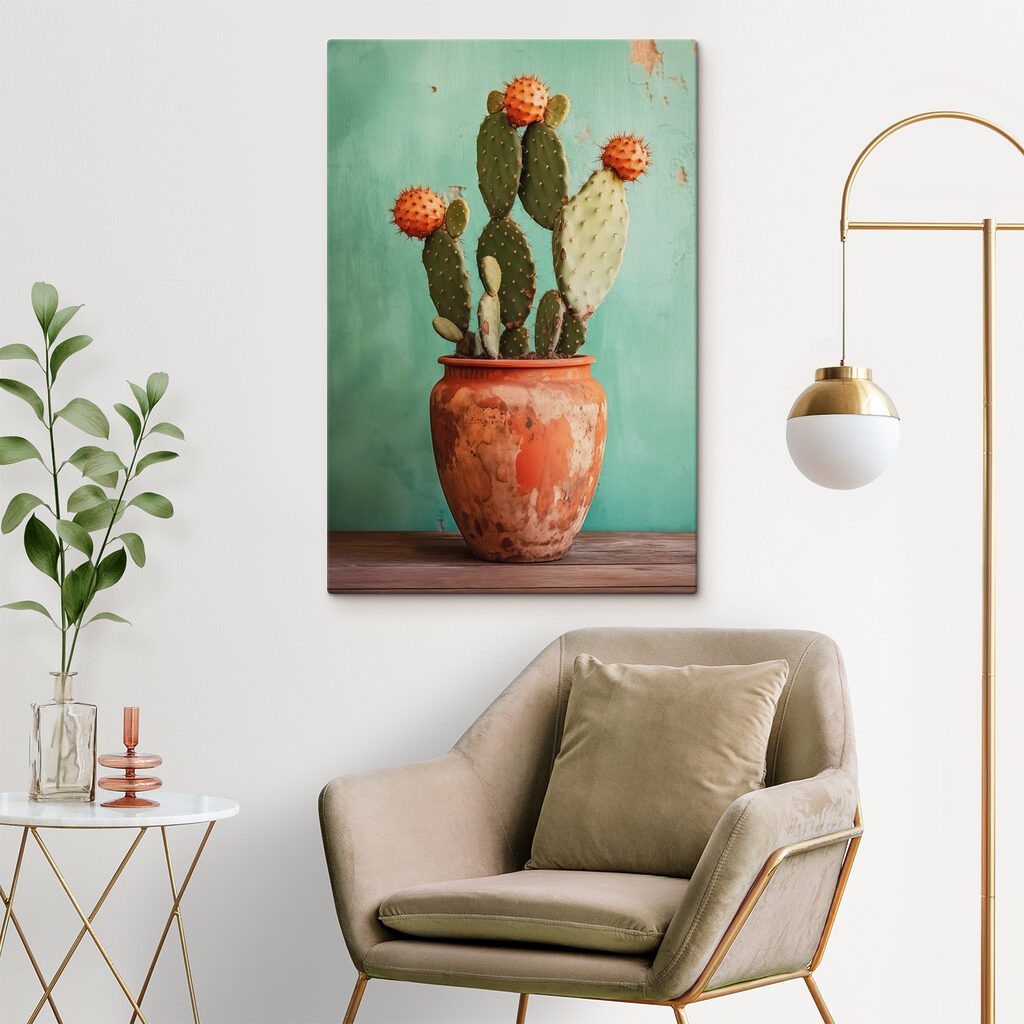 Cactus en pot terracotta — intérieur 1