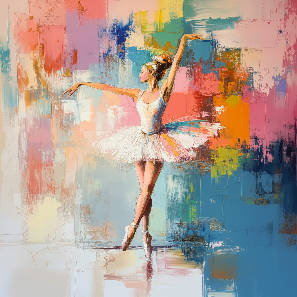 Ballerine aux reflets colorés — motif complet