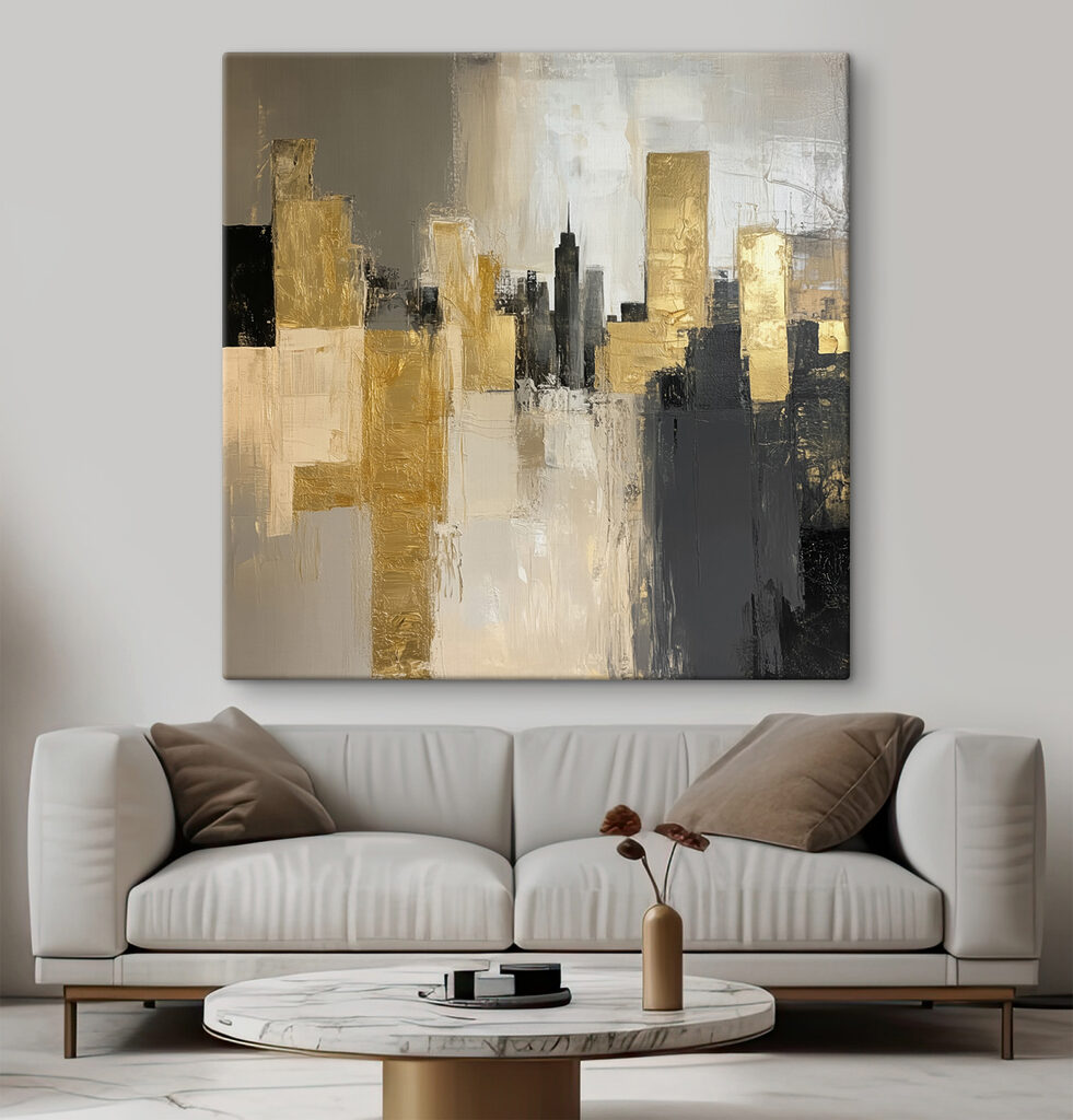 Skyline gris et or — intérieur 1