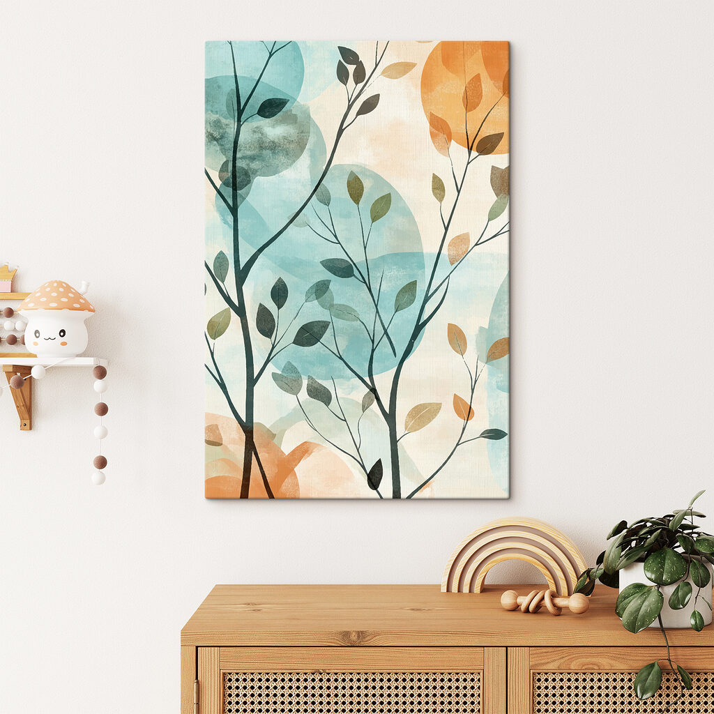Rameaux sur cercles pastel — intérieur 1