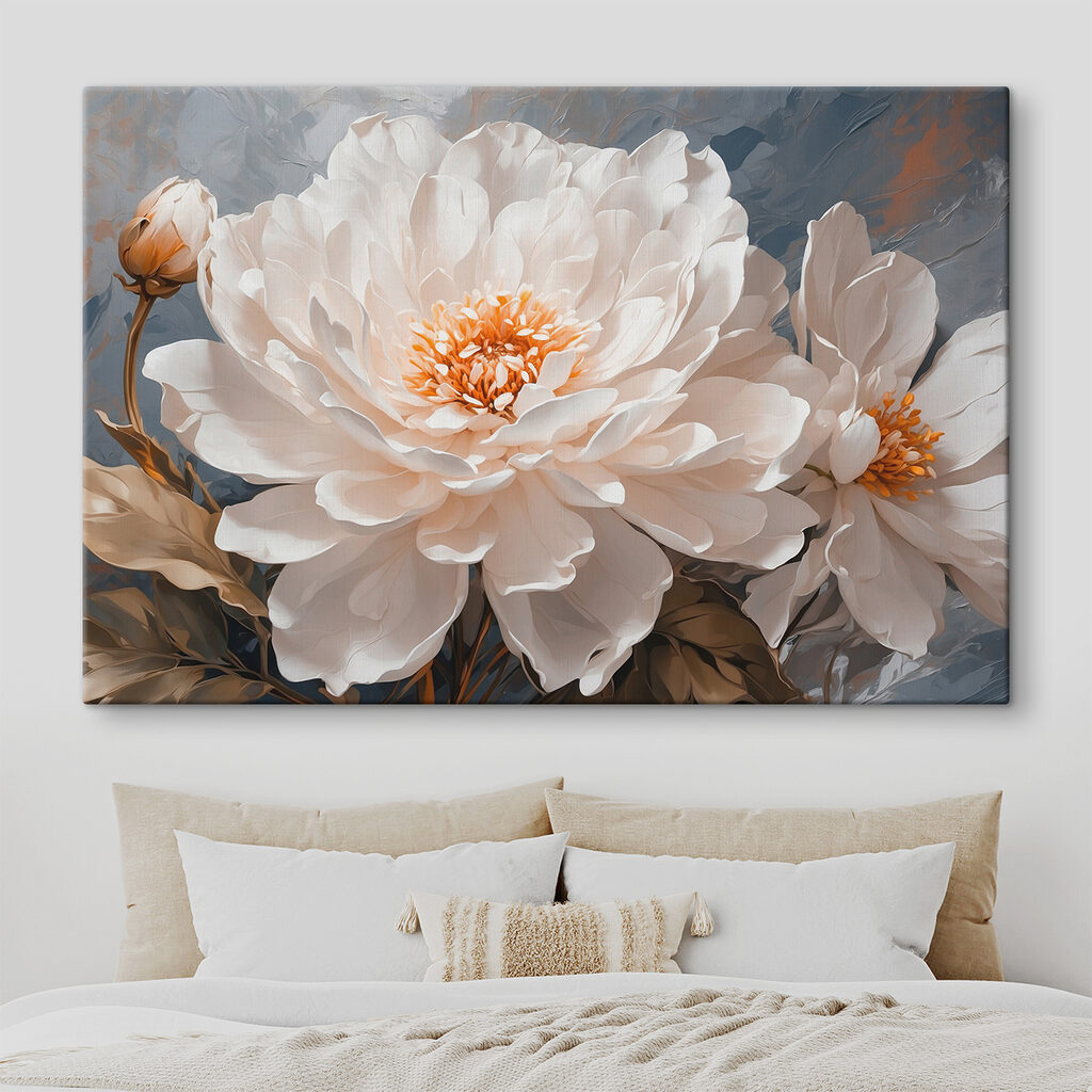 Pivoine blanche, gris ardoise — intérieur 2