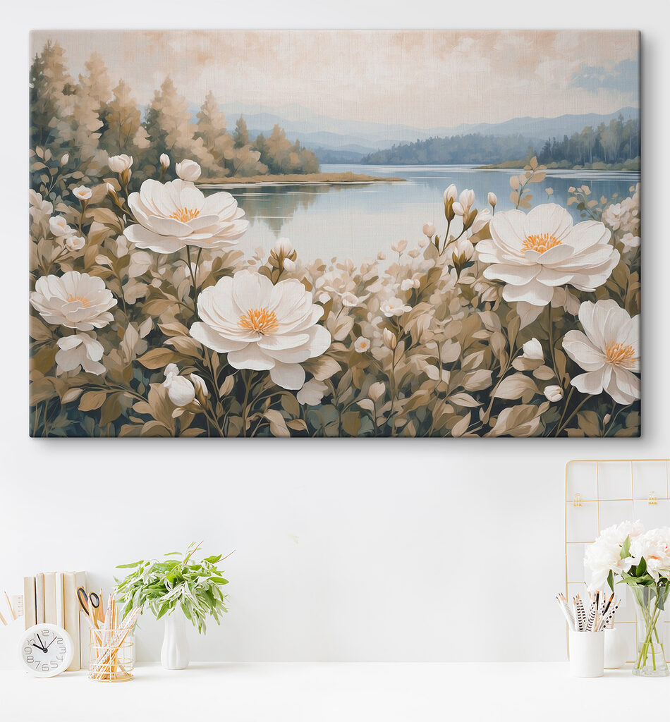 Bord de lac fleuri — intérieur 1