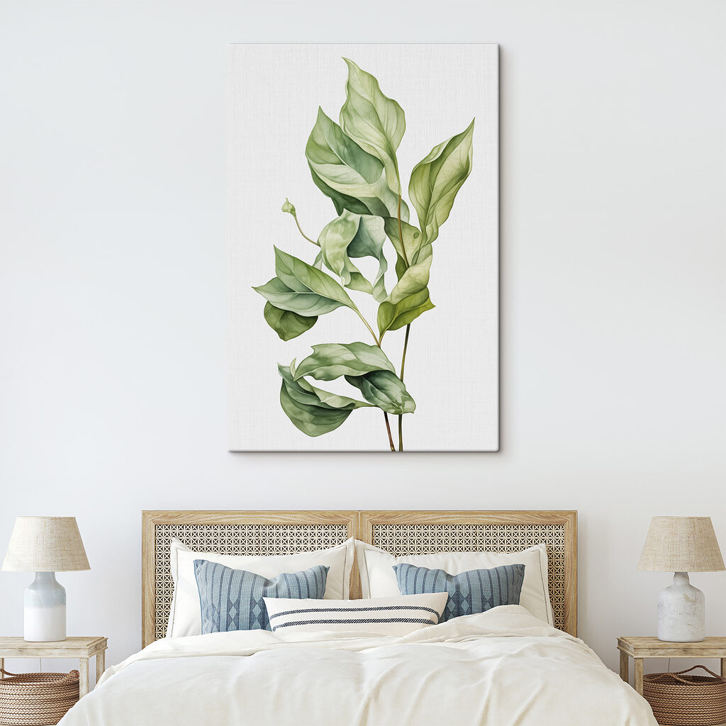 Feuilles vertes nervurées — intérieur 1