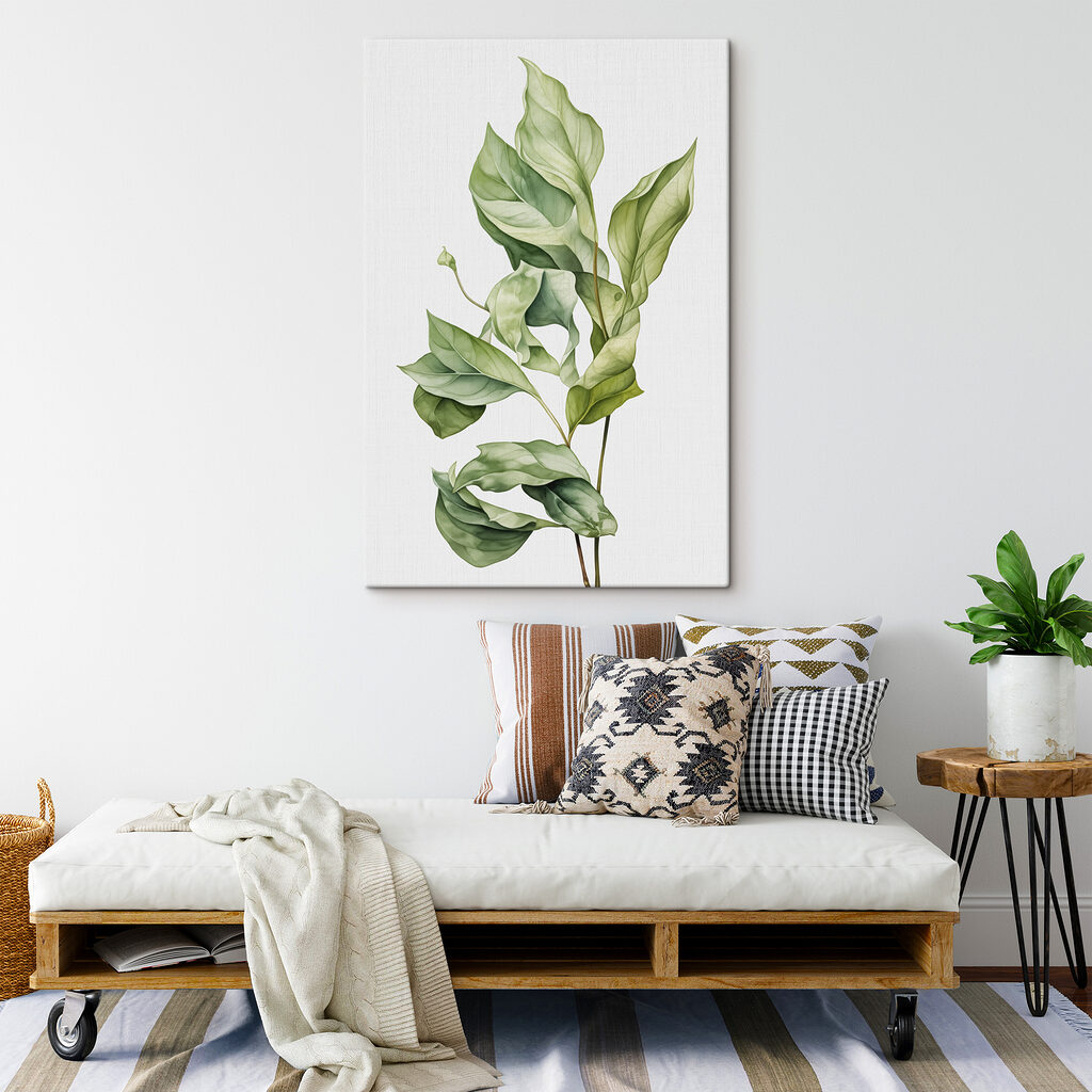 Feuilles vertes nervurées — intérieur 2