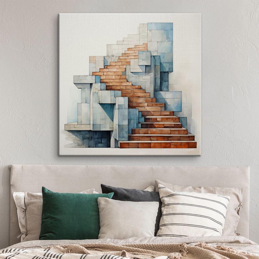 Escalier en gris-bleu — intérieur 2