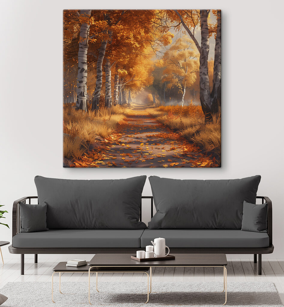 Allée dorée de bouleaux — intérieur 2