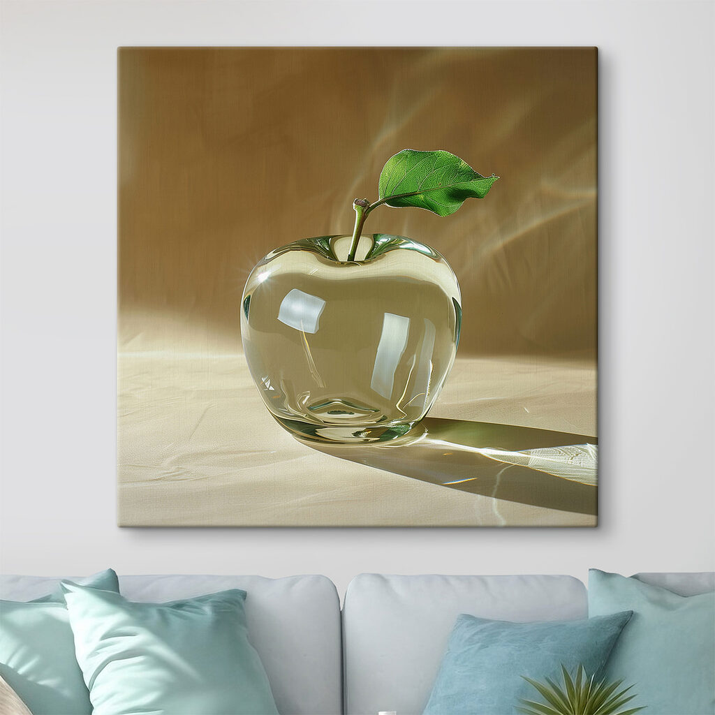 Pomme, lumière de miel dans un intérieur