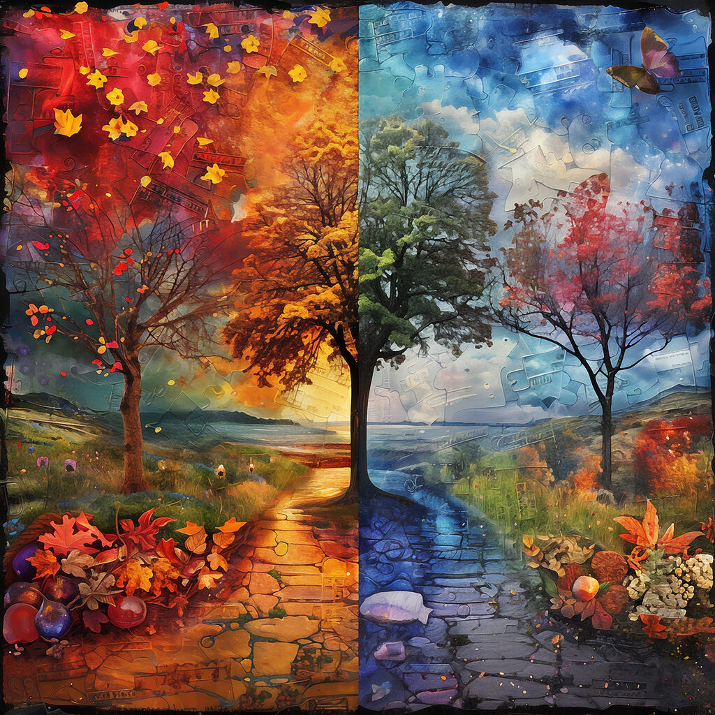 Chemin des saisons — motif complet