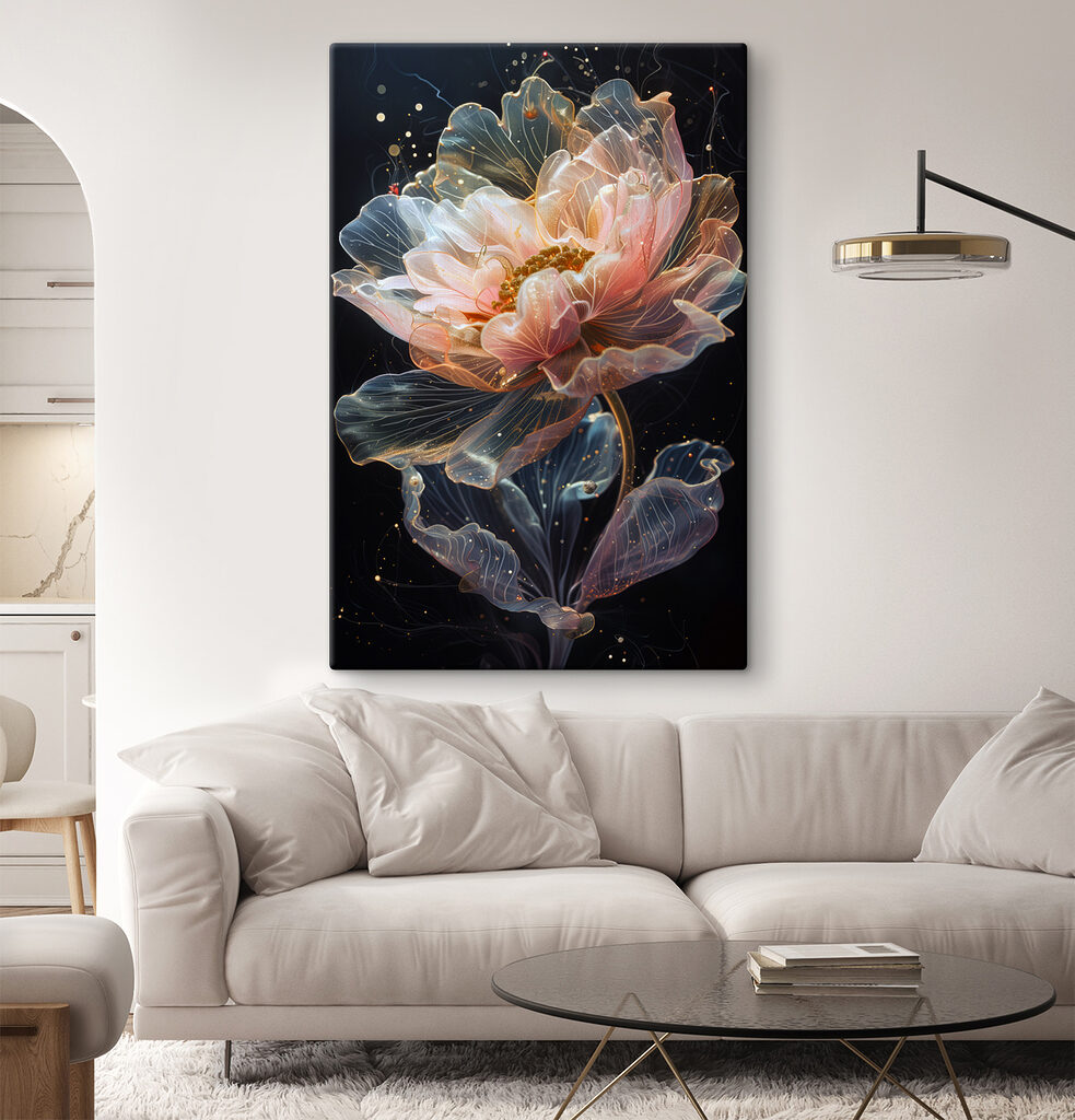 Pivoine aux lignes translucides — intérieur 1