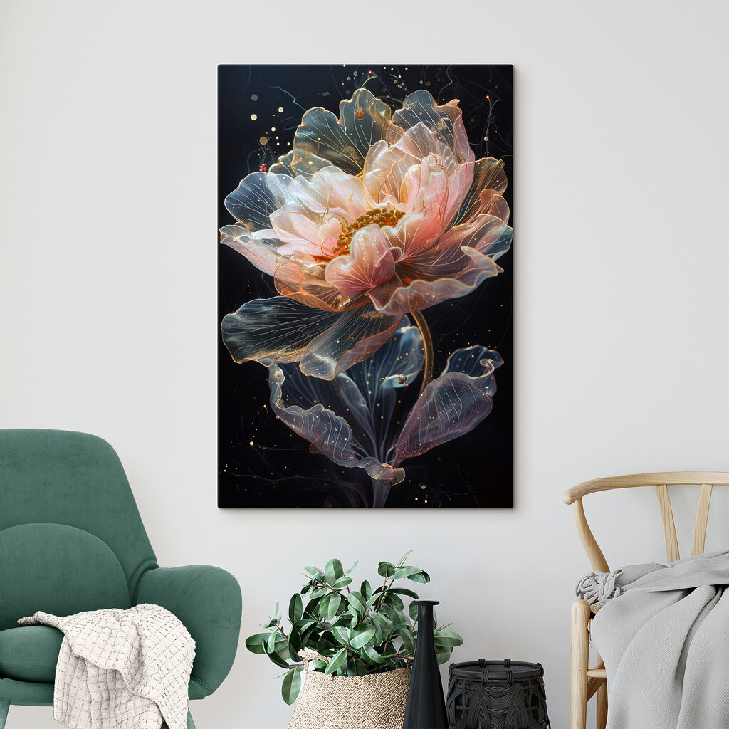 Pivoine aux lignes translucides — intérieur 2