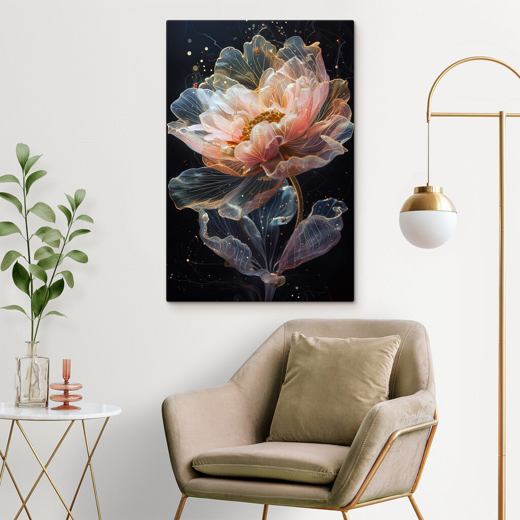 Pivoine aux lignes translucides — intérieur 3