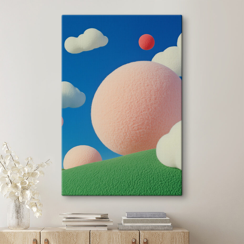 Boules roses sur vert — intérieur 2