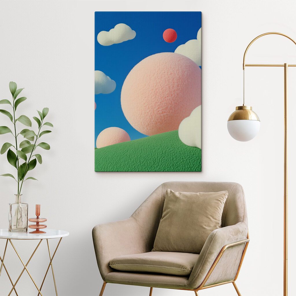 Boules roses sur vert — intérieur 3