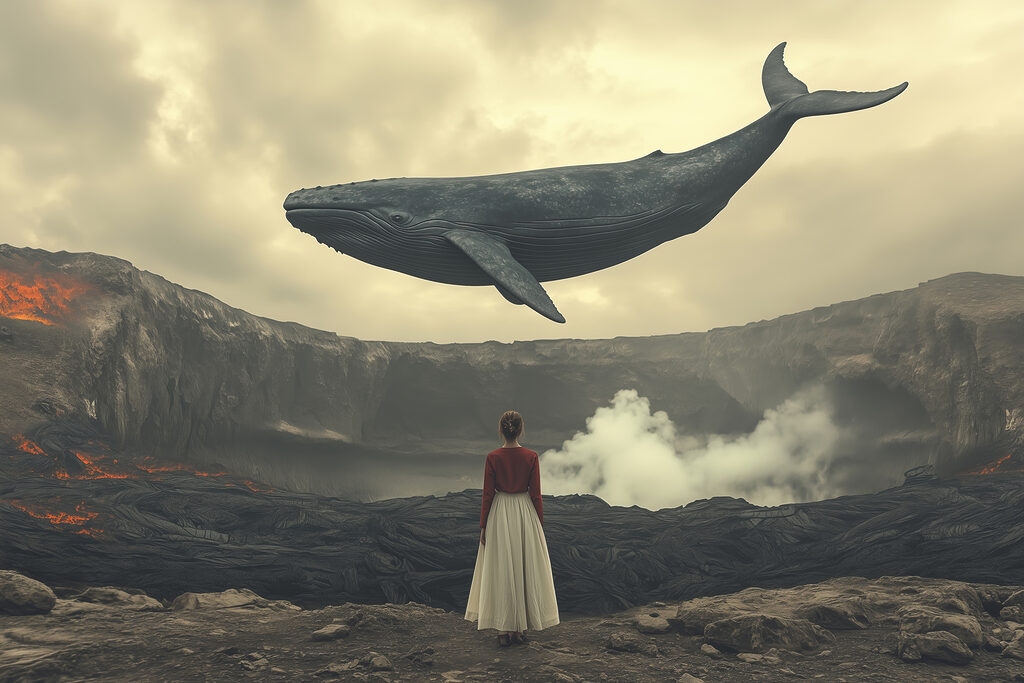 Baleine au-dessus des montagnes — motif complet