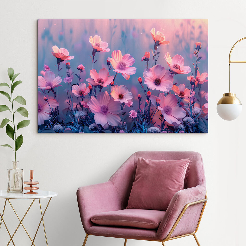 Fleurs sur fond moucheté — intérieur 1