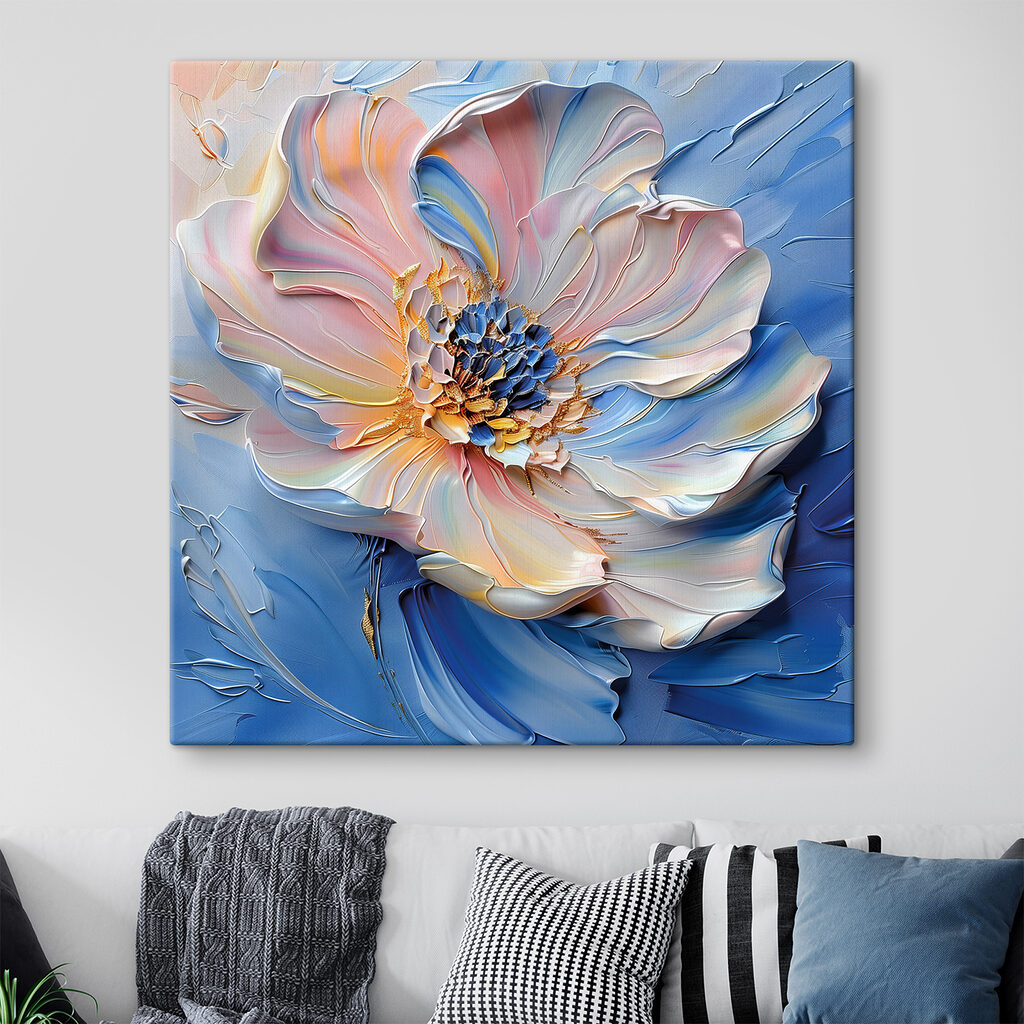 Fleur pastel, bleu ciel — intérieur 1