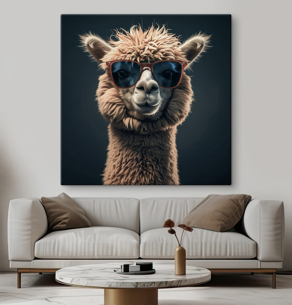 Lama aux lunettes noires — intérieur 1